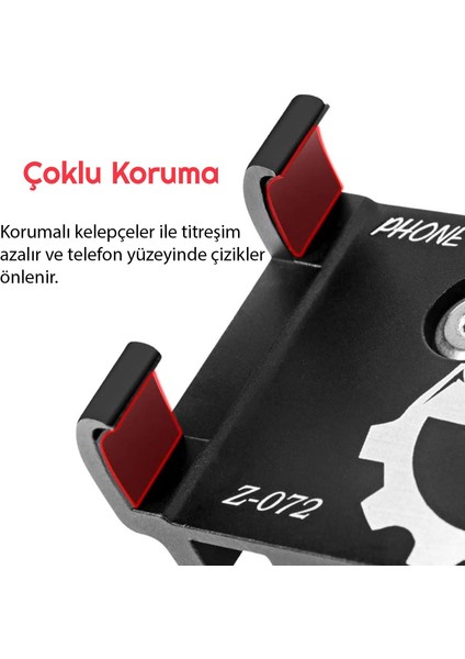 Alüminyum Bisiklet Motosiklet Universal Ayarlanabilir Cep Telefonu Gidon Tutucu