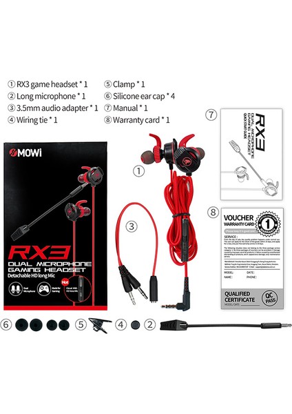 Xmowi Rx3 3,5mm Çift Mikrofonlu Oyuncu Kulaklık Gaming Kulaklığı