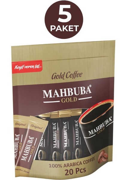 Coffee 5 Paket 100x2gr Hazır Gold %100 Arabica Kahve Tam Kıvamında