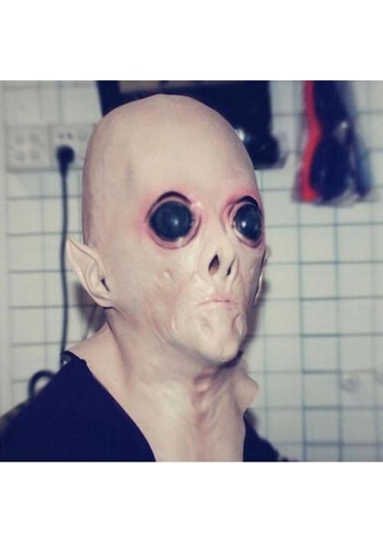 Cadılar Bayramı Ürpertici Lateks Ufo Alien Tam Kafa Maskesi (Yurt Dışından)
