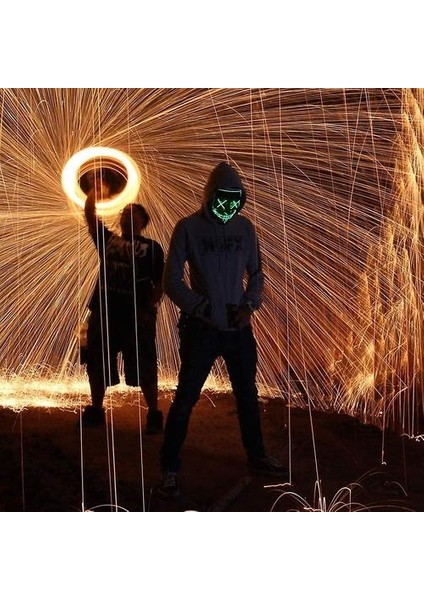 Cadılar Bayramı Maskesi Festival Cosplay İçin LED Işık Up Maskesi (Yeşil) (Yurt Dışından)