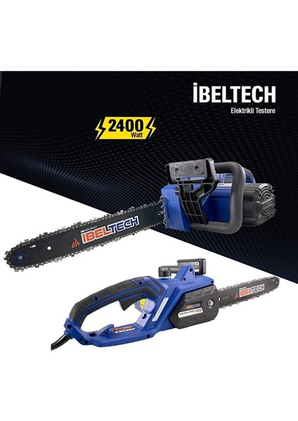 Ibeltech Schutzenger 2400 Watt Elektikli Testere Ağaç Kesme Testeresi 40 Cm Palalı