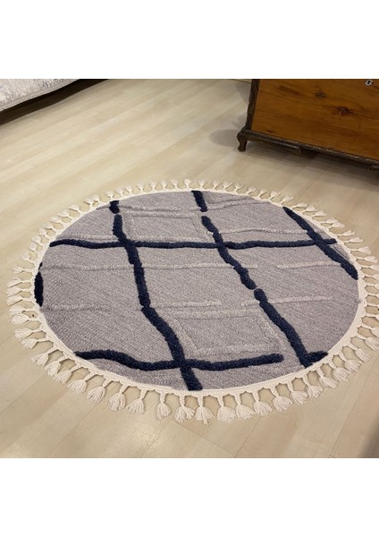 Terazzo Trz 03 Grey NAVY120*120 cm Yuvarlak Halı