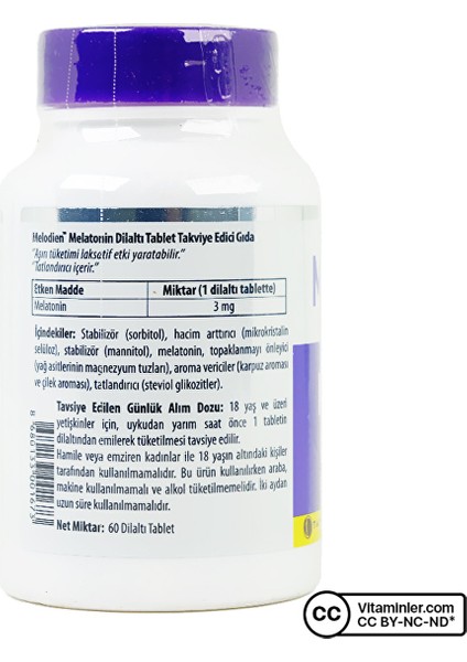 Melatonin 3 Mg 60 Dilaltı Tablet