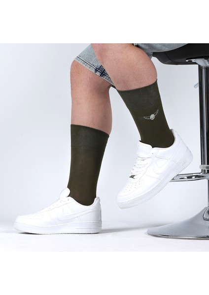 Haki Renkli Düz Merserize Çorap modelleri