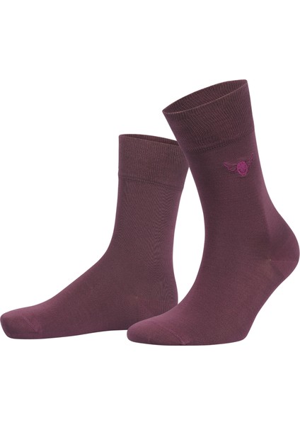 Bordo Düz Renk Merserize Çorap modelleri