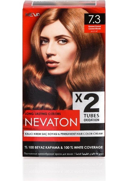 Kalıcı Krem Saç Boyası 7.3 Karamel Kumral (Bir Kutuda 2 Boyama)