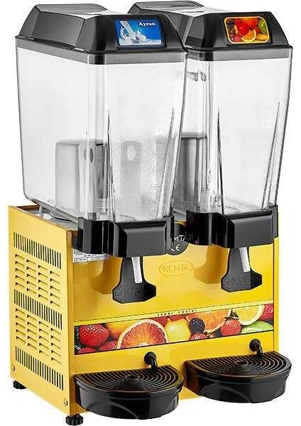 Çiftli Şerbet+Ayran Soğutucu 20+20 Litre (Sarı)
