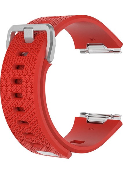 Fitbit Ionic Uyumlu Silikon Kordon Kayış Kırmızı Small (S)