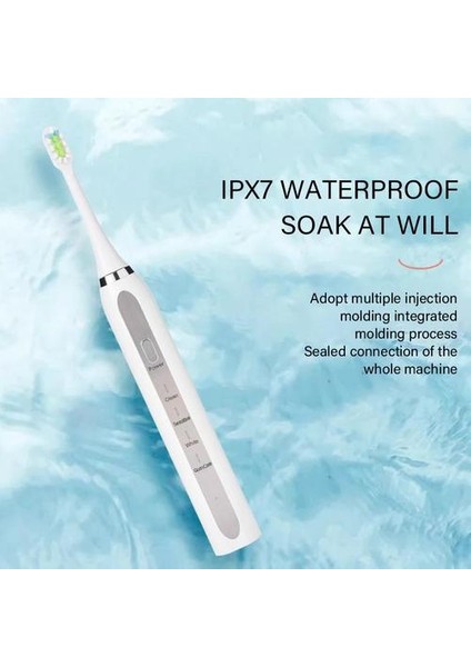 Yetişkin Çift Elektrikli Diş Fırçası Ipx7 Sonic Yumuşak Dupont Kıllar Yüksek Frekans Titreşim Kablosuz Şarj Mobil Diş Fırçası (Yurt Dışından)