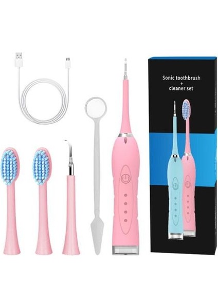Ultrasonik Calculus Remover Diş Ölçüsü Diş Elektrikli Scaler Sonic Remover Limerleri Tartar Plak Diş Ağız Temizlik (Pembe) (Yurt Dışından)