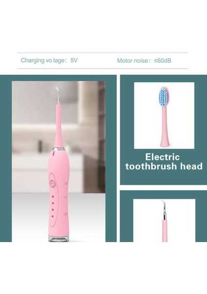 Ultrasonik Calculus Remover Diş Ölçüsü Diş Elektrikli Scaler Sonic Remover Limerleri Tartar Plak Diş Ağız Temizlik (Pembe) (Yurt Dışından)