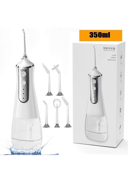 Ağız Irrigator USB Şarj Edilebilir Su Flosser Taşınabilir Diş Su Jeti 350ML Su Tankı Su Geçirmez Diş Temizleyici (Yurt Dışından)