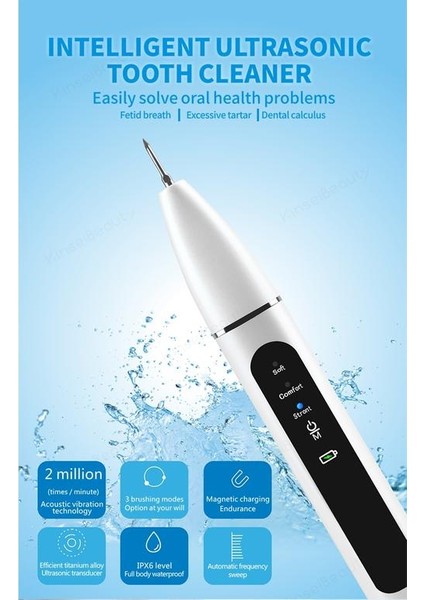 Ultrasonik Diş Scaler Calculus Remover Elektrikli Diş Plak Tartar Kazıyıcı Remover Diş Hesapları Ultrasonik Diş Temizleme (Yurt Dışından)