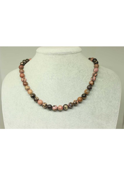 Rodonit Taşı Kolye 8mm (Klipsli)