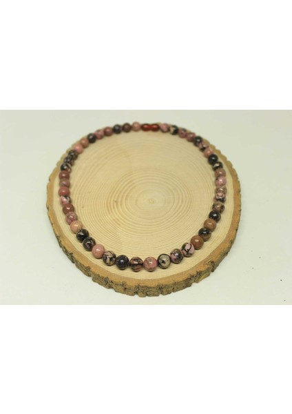 Rodonit Taşı Kolye 8mm (Klipsli)