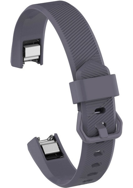 Fitbit Alta Hr Uyumlu Tokalı Silikon Kordon Gri Large (L)