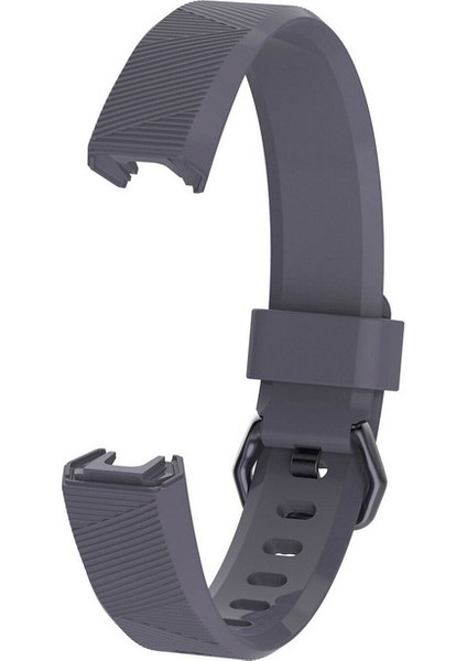 Fitbit Alta Hr Uyumlu Tokalı Silikon Kordon Gri Large (L)
