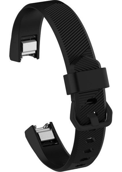 Fitbit Alta Hr Uyumlu Tokalı Silikon Kordon Siyah Small (S)