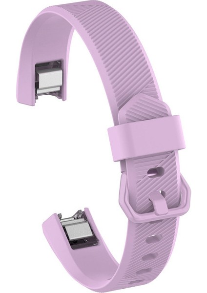 Fitbit Alta Hr Uyumlu Tokalı Silikon Kordon Lila Large (L)