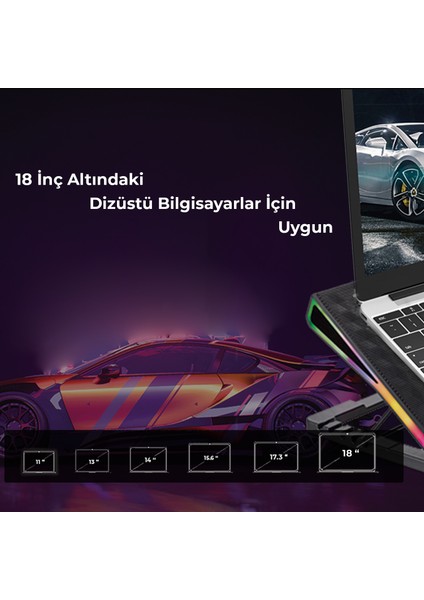 BX-CP01G RGB Aydınlatmalı Gaming Notebook Soğutucu