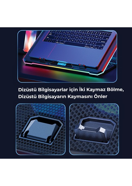 BX-CP01G RGB Aydınlatmalı Gaming Notebook Soğutucu