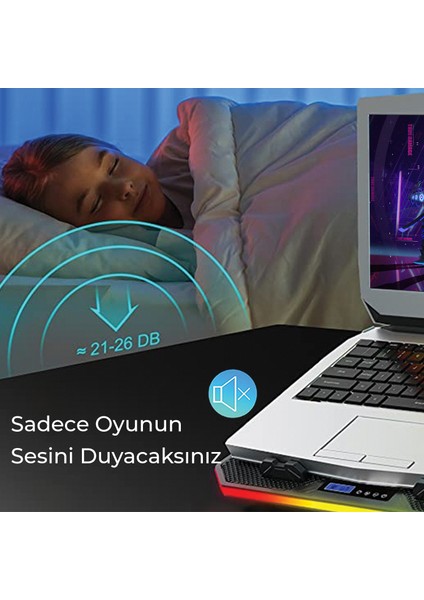 BX-CP01G RGB Aydınlatmalı Gaming Notebook Soğutucu