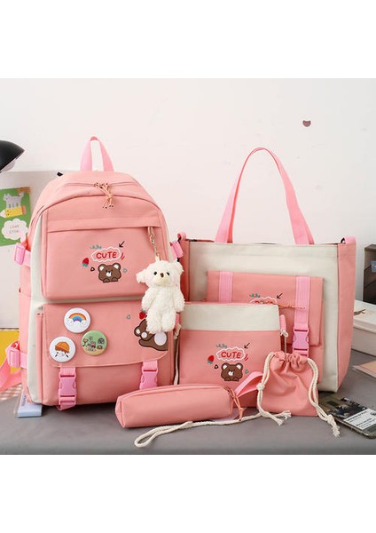Küçük Taze Tuval Okul Çantası 6 Parçalı Set (Yurt Dışından)