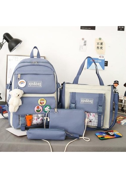 5 Adet Işık ve Büyük Kapasiteli Okul Çantası (Yurt Dışından)