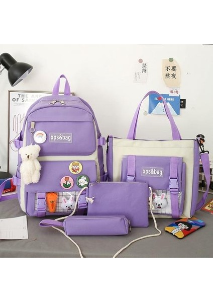 5 Adet Işık ve Büyük Kapasiteli Okul Çantası (Yurt Dışından)