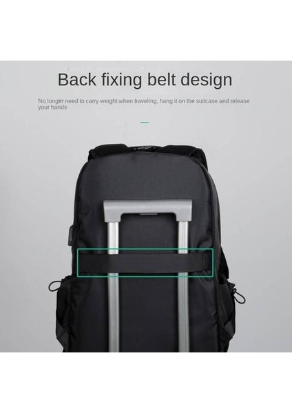 Business Casual Sırt Çantası, Erkek Bilgisayar Çantası USB Şarj Seyahat Öğrenci Sırt Çantası (Yurt Dışından)