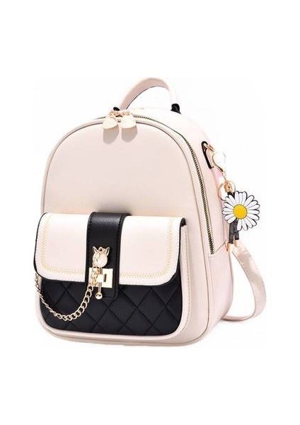Moda Yumuşak Deri Sırt Çantası, Büyük Kapasiteli Kadın Çanta Tek Omuz Crossbody Çok Amaçlı Öğrenci Çantası (Yurt Dışından)