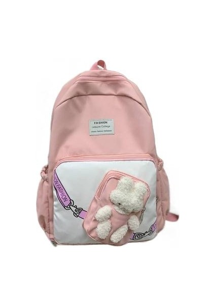 Büyük Kapasiteli Okul Çantası, Kontrast Rengi Lise Öğrenci Sırt Çantası (Yurt Dışından)