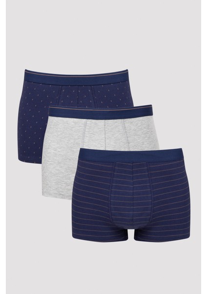 Çok Renkli Navy Mix Design 3lü Mid Boxer