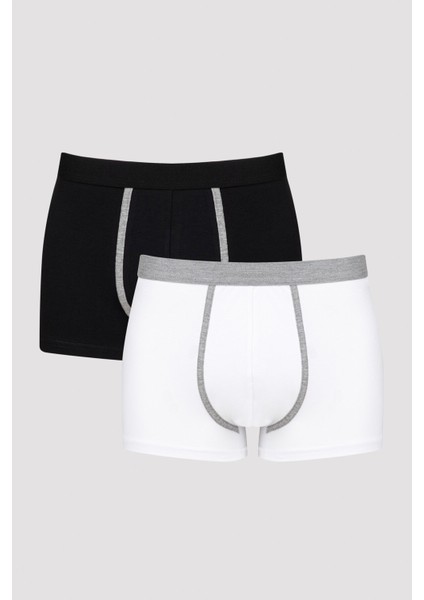 Çok Renkli Dark White Mix Tape 2li Boxer
