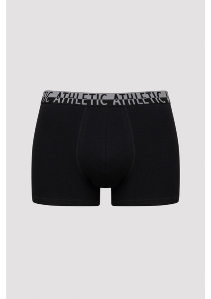 Çok Renkli Elastic Band Slogan 3lü Mid Boxer