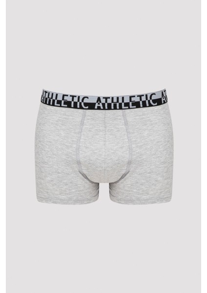 Çok Renkli Elastic Band Slogan 3lü Mid Boxer