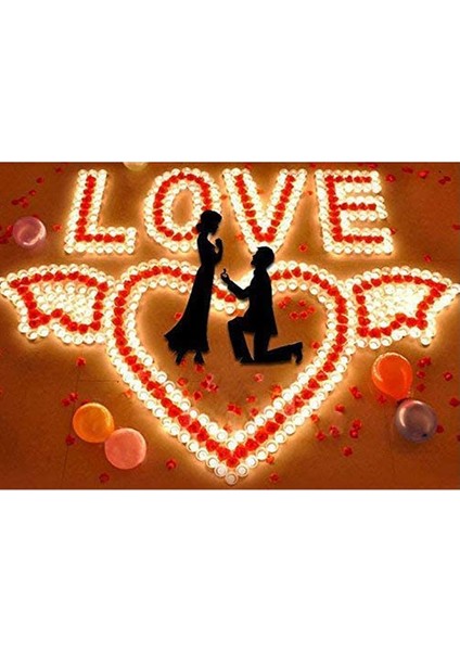 Kalp Şekilli Tealight Mum 100 Adet, Dekoratif Mum, Romantik Ortam Mumu