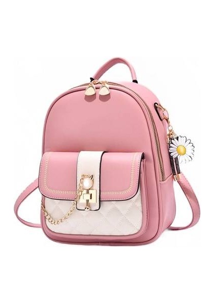 Moda Yumuşak Deri Sırt Çantası, Büyük Kapasiteli Kadın Çanta Tek Omuz Crossbody Çok Amaçlı Öğrenci Çantası (Yurt Dışından)