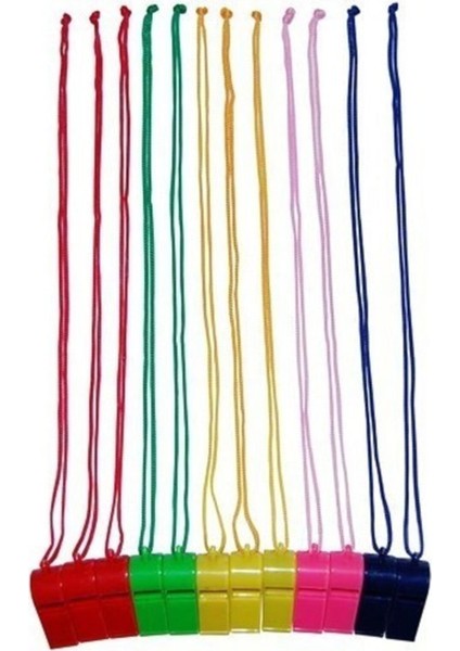 5'li Plastik Düdük Ipli Deprem Hakem Düdüğü