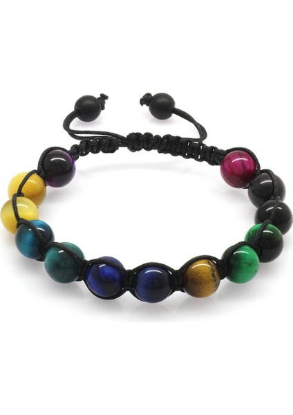 Makrome Örgülü Küre Kesim Çoklu Kaplangözü Doğaltaş Kombinli Genç Enerji Bilekliği fiyatları