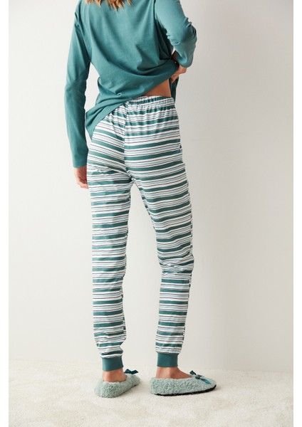 Yeşil Çizgili Pijama Altı fırsatları