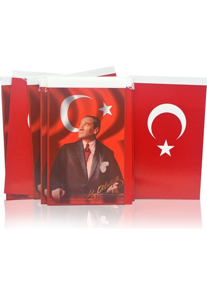 20'li Ipli Kağıt Atalı Türk Bayraklı, 23 Nisan 19 Mayıs Süsleme 20 Paket