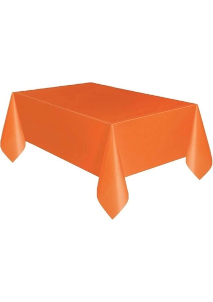 Tek Kullanımlık Plastik Turuncu Renk Masa Örtüsü 120X180