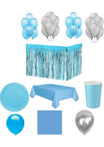 Mavi Temalı Parti Seti 8 Kişilik