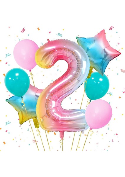 Gökkuşağı Folyo Balon Seti 2 Yaş