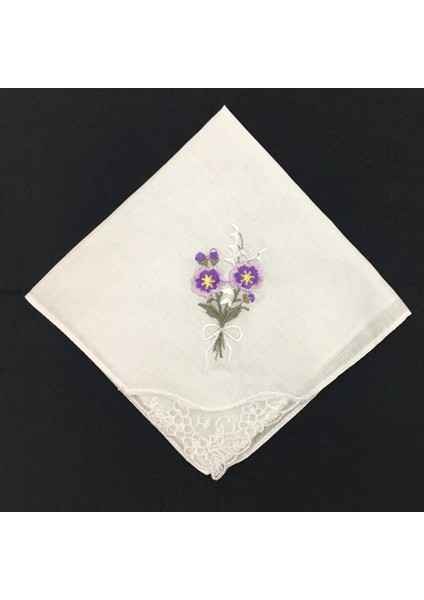 12X Zarif Kadın Bayanlar Işlemeli Dantel Hankies Kelebek Çiçek Mendilleri (Yurt Dışından)