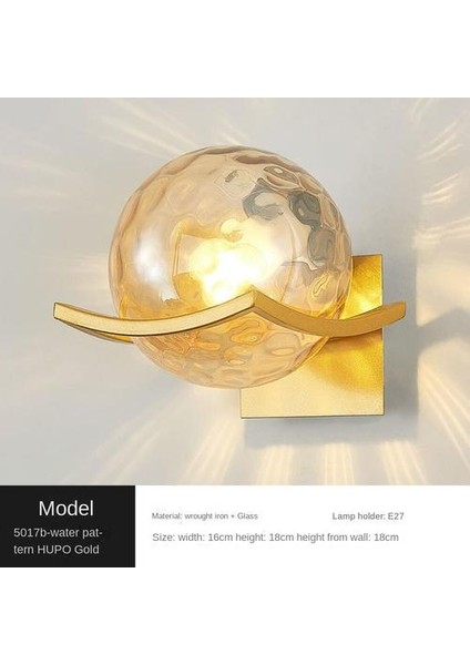 Kapalı Duvar Lambası, Küresel Cam, Modern Basit Yaratıcı Stil, 5017B Su Dalgaları & Amber Cam (Yurt Dışından) modelleri