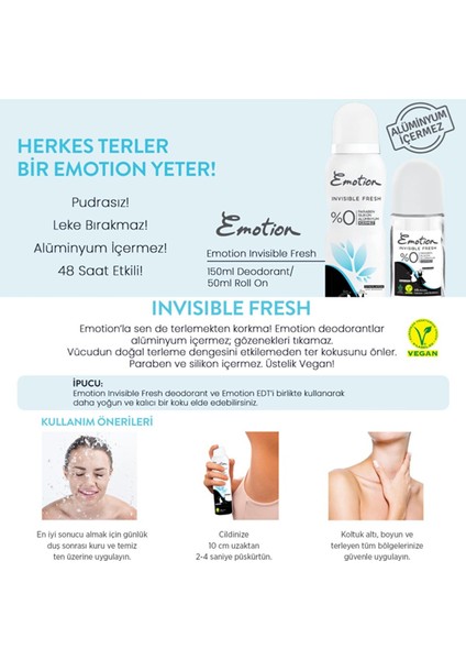 Invisible Fresh Roll On 3 Adet 50 ml