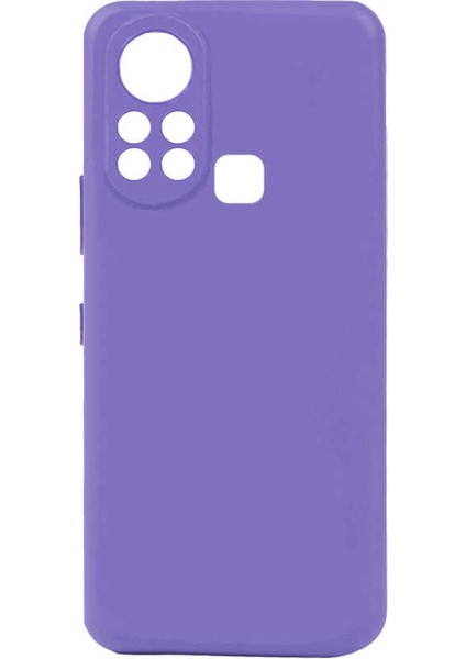 Infinix Hot 11S Kılıf Mat Kamera Korumalı Premier Mat Silikon Lila